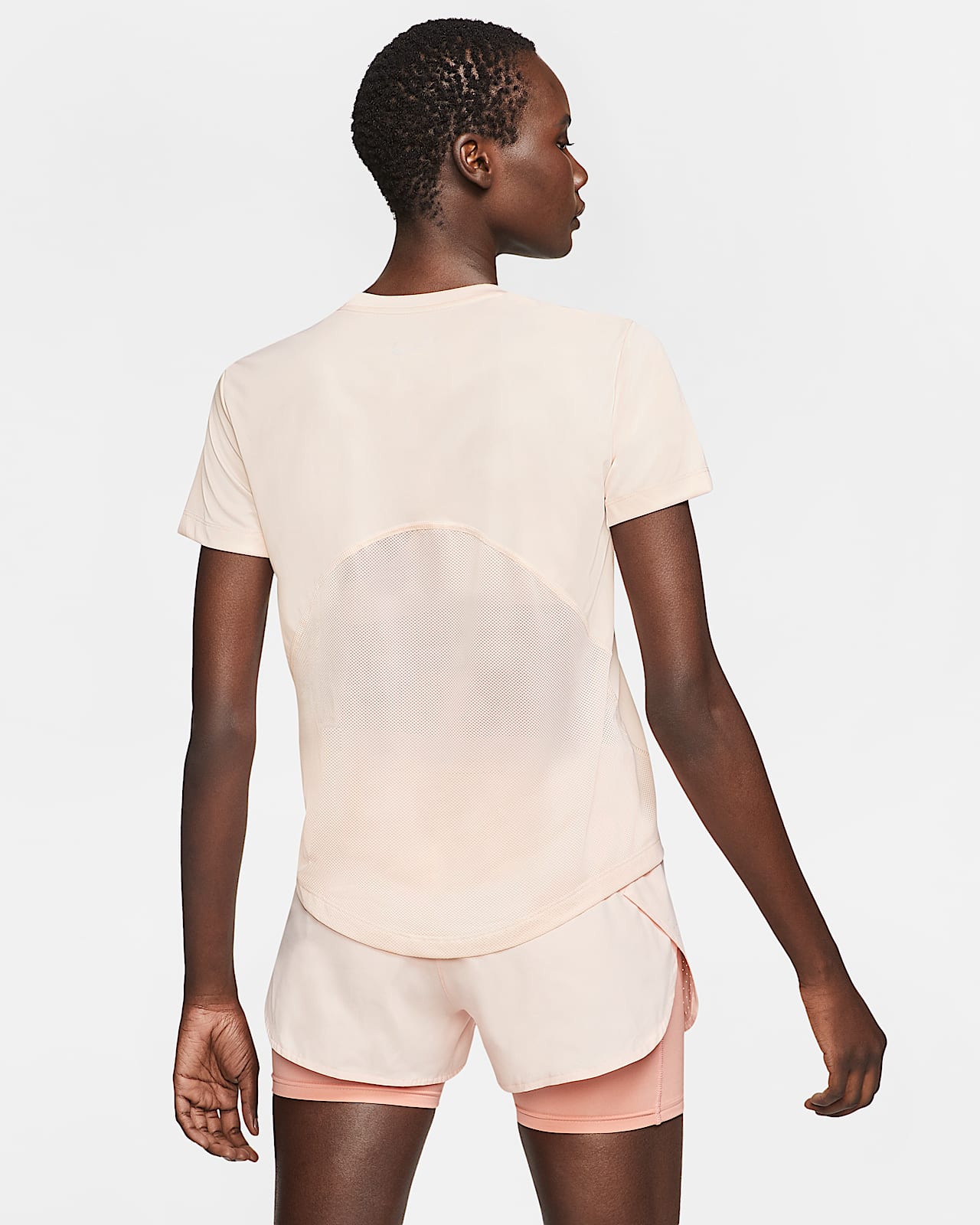 washed coral nike shorts