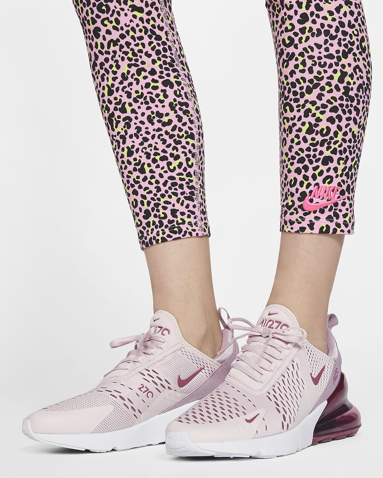 nike pink leopard print leggings