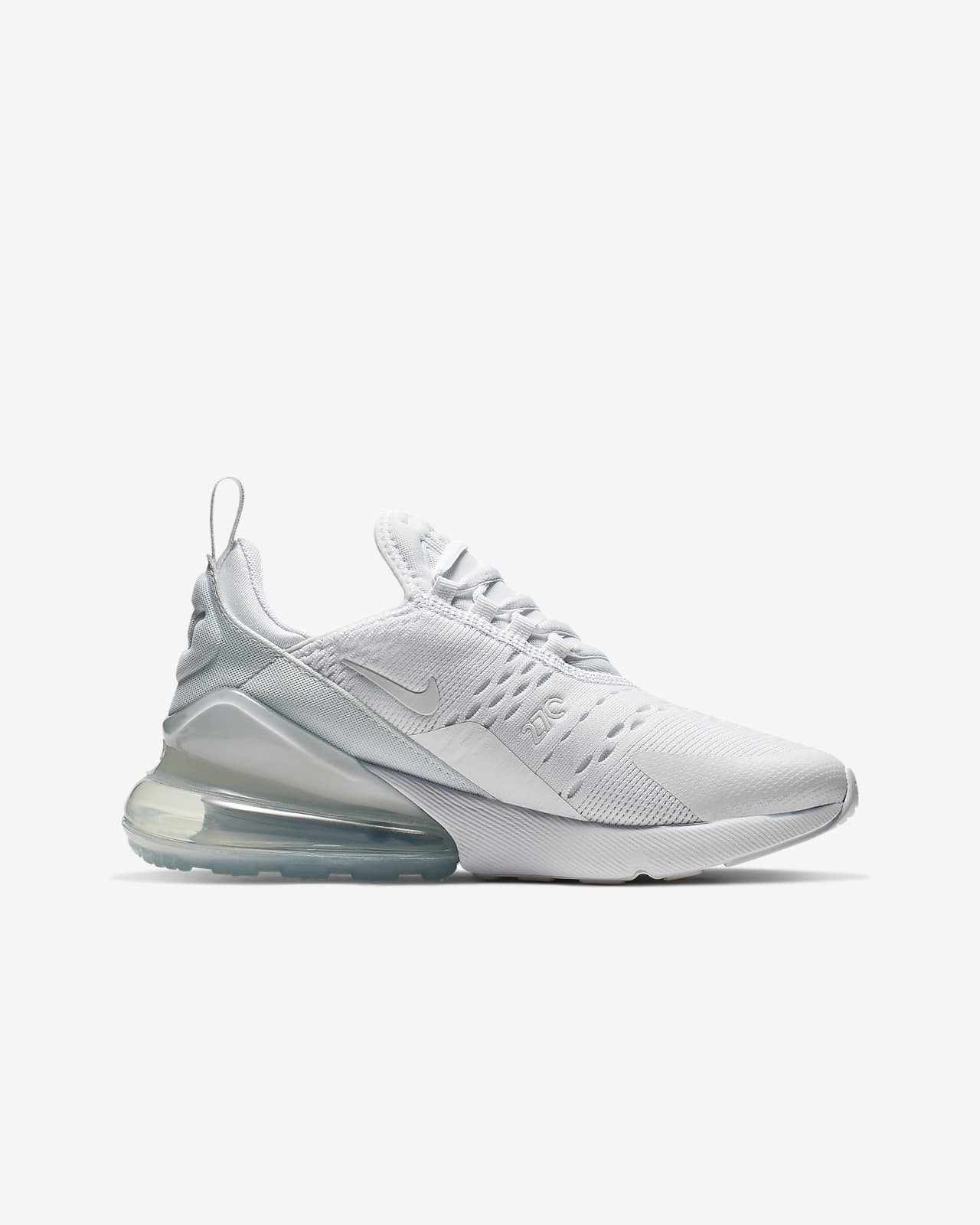 nike black  and  white air max 270 trainers youth