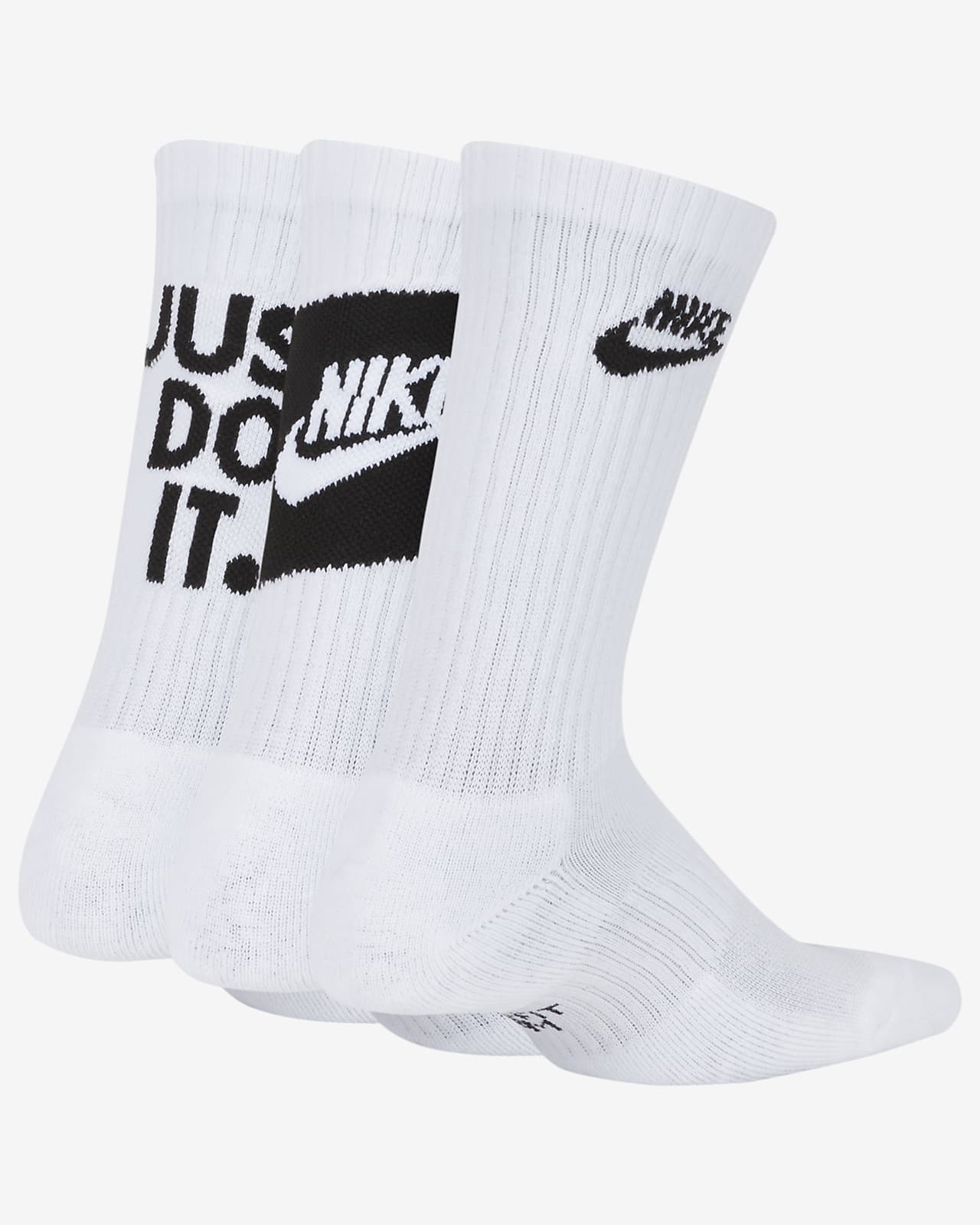 nike youth crew socks white