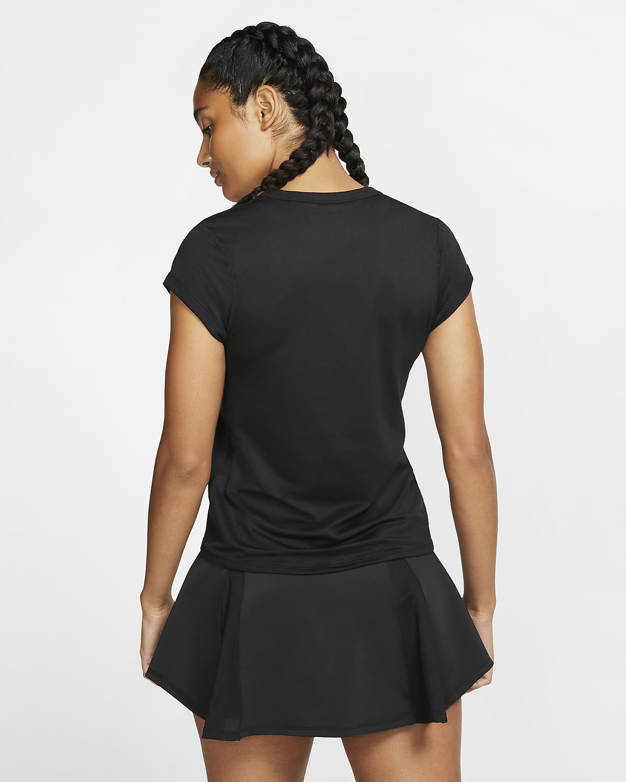 nike women's court dry short sleeve tennis top