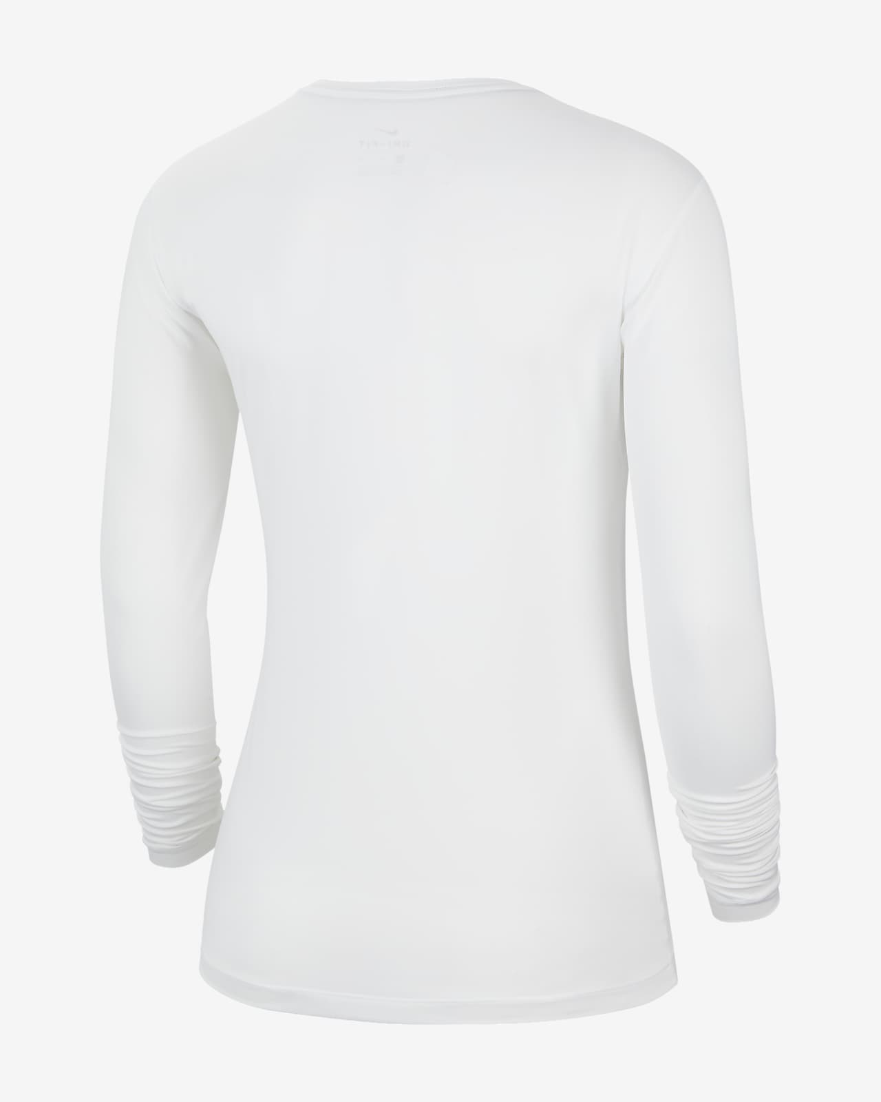 white nike dri fit long sleeve shirt
