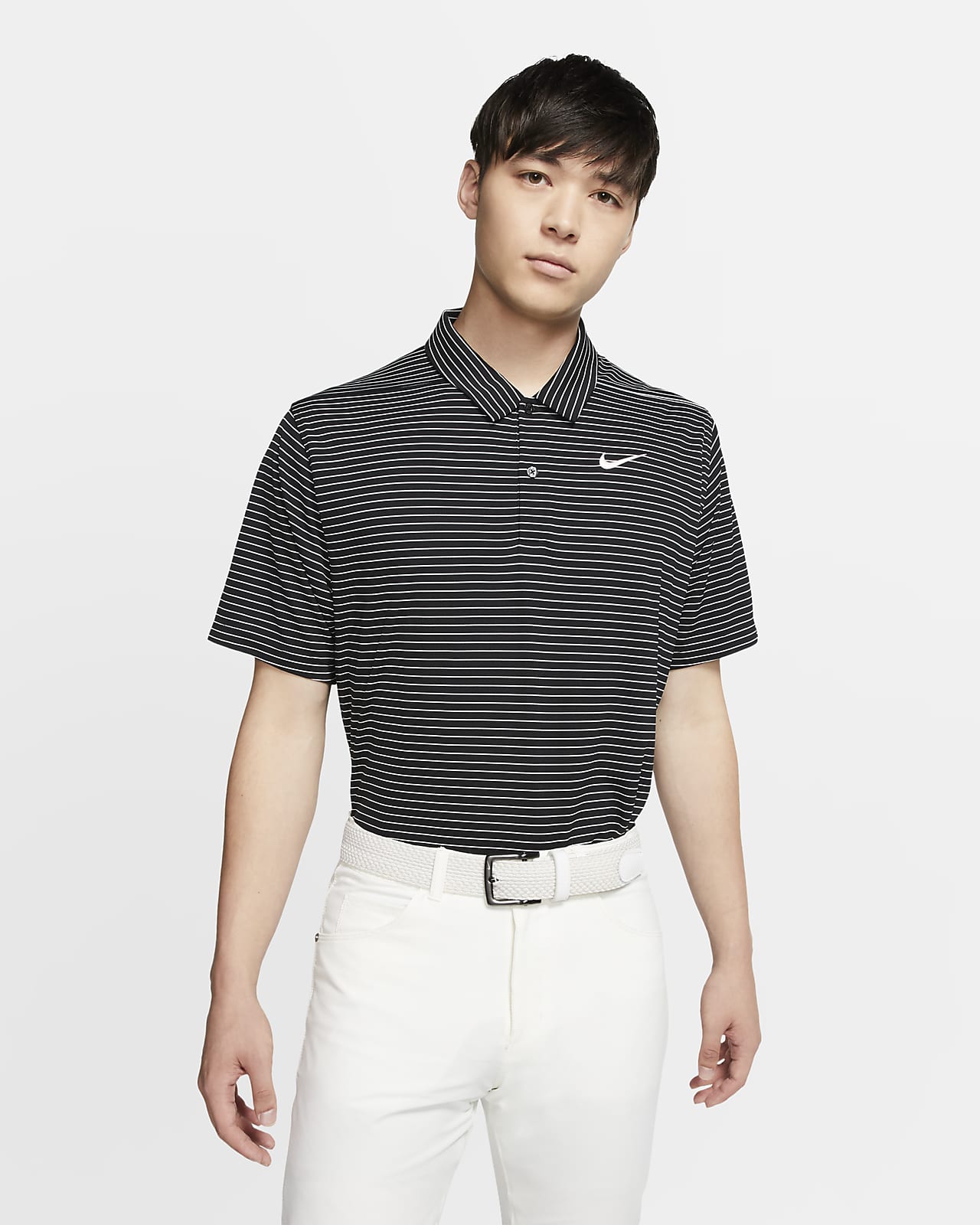 nike dri fit striped polo