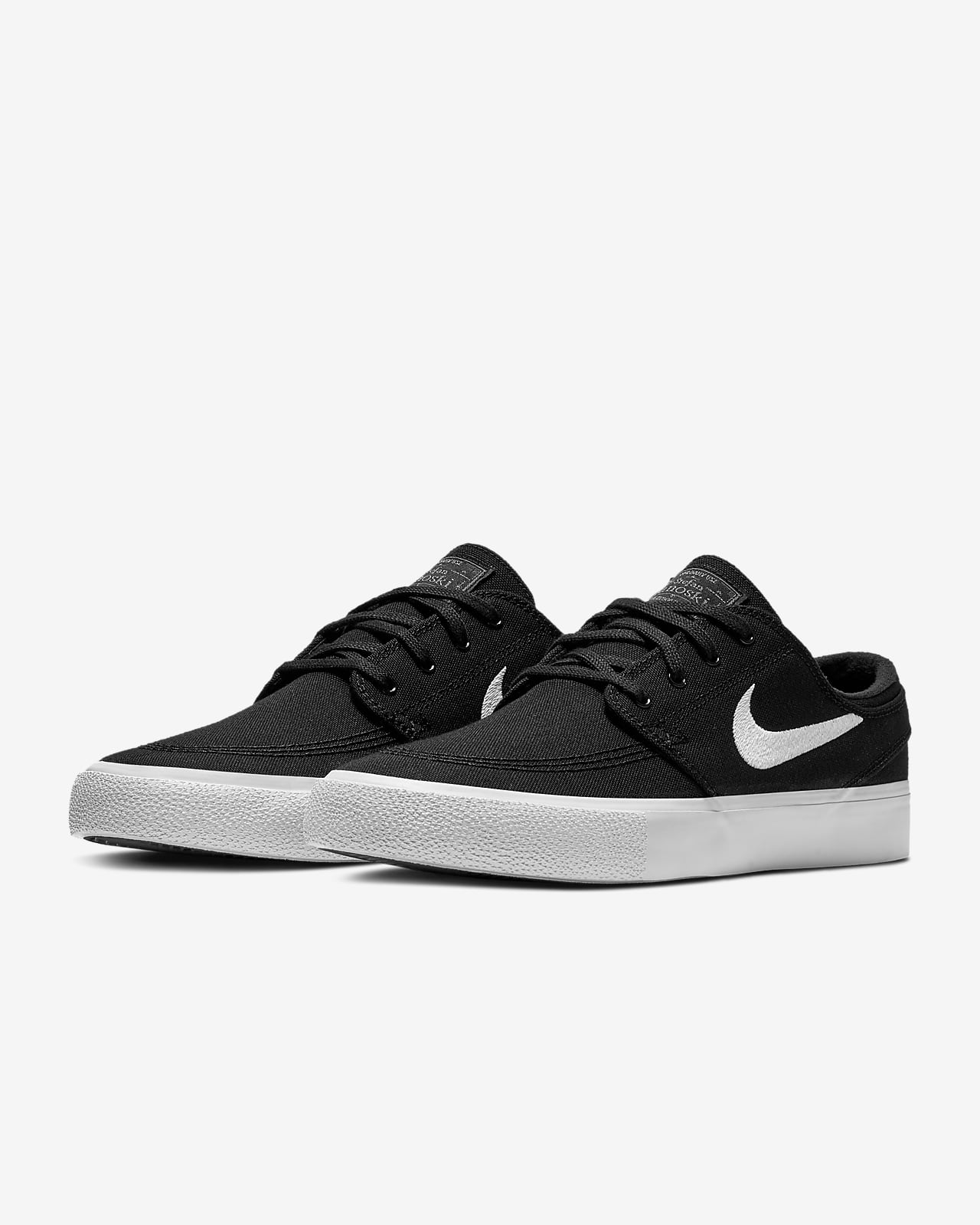 nike sb janoski rm black & white canvas skate shoes