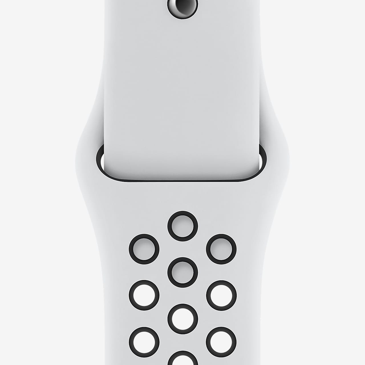 40mm Pure Platinum/Black Nike Sport Band Regular.