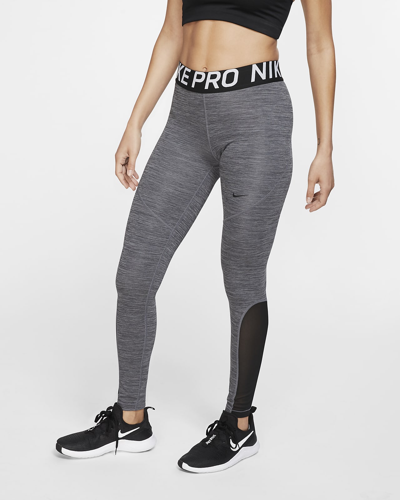 nike pro leggings women's gray