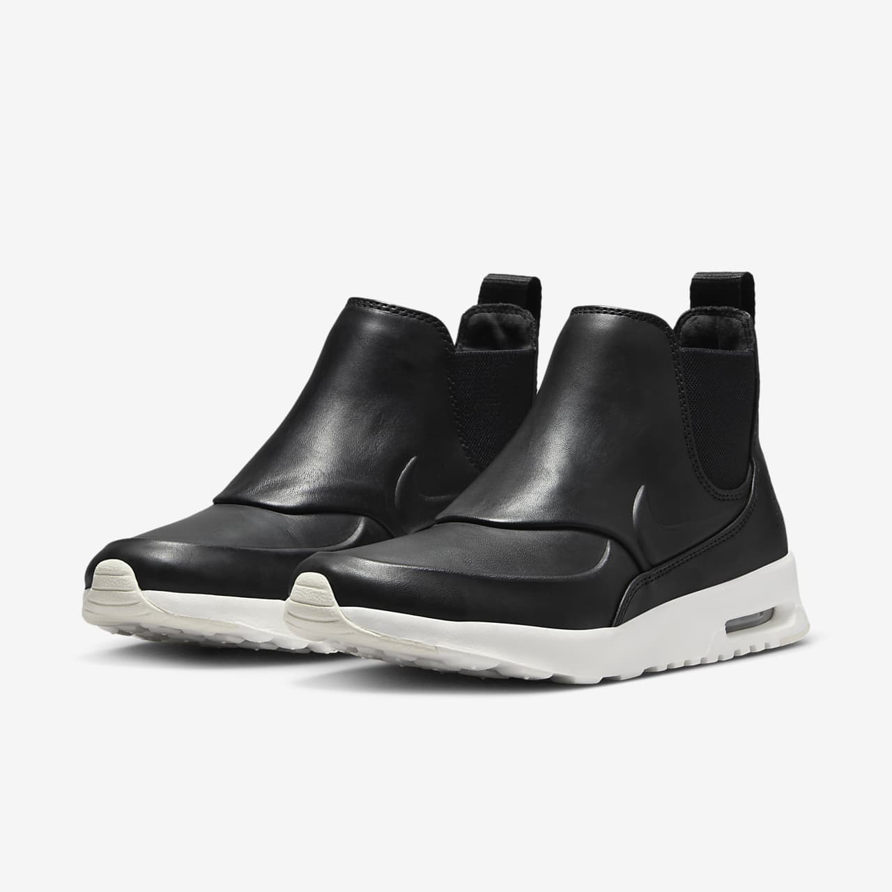 black leather nike thea women