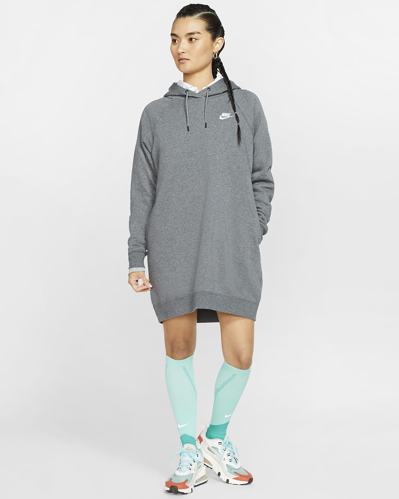 sportswear air half zip long sleeve sweatshirt dress