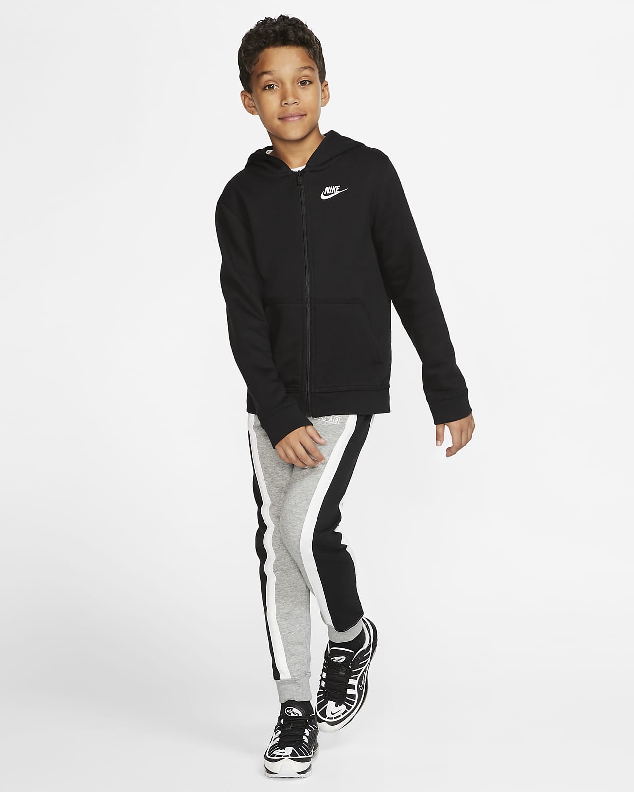 Nike Sportswear Club Big Kids' Full-Zip Hoodie. Nike.com