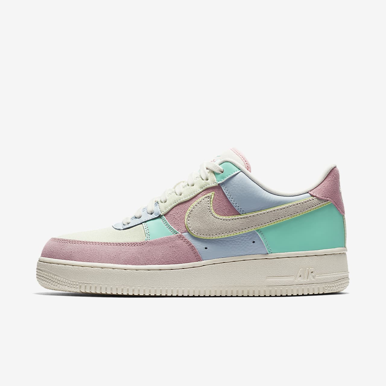 men's white and pink air force ones