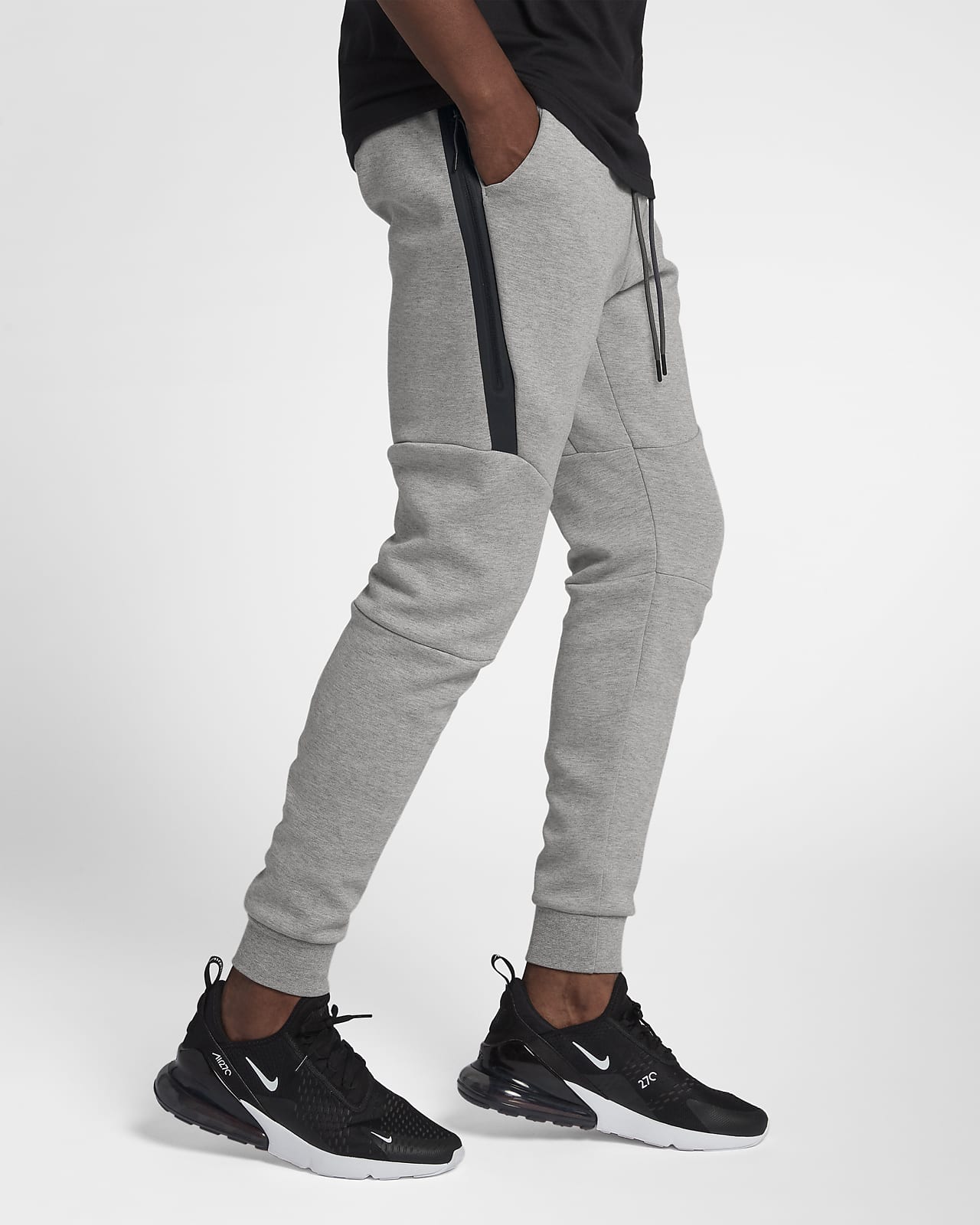 Nike Men's Tech Fleece Jogger Sweatpants 805162-063- Heather Grey