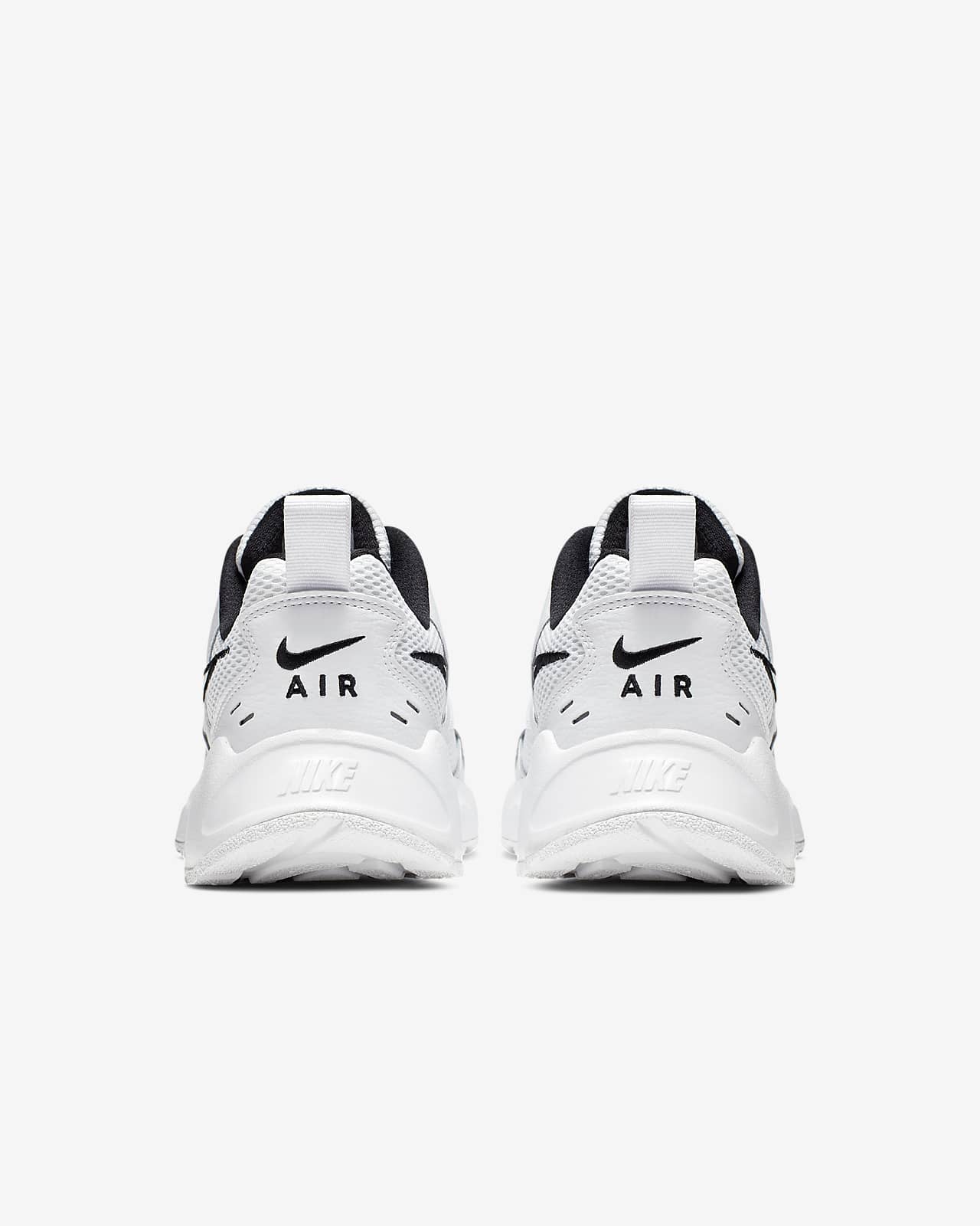 nike white and black air heights sneakers