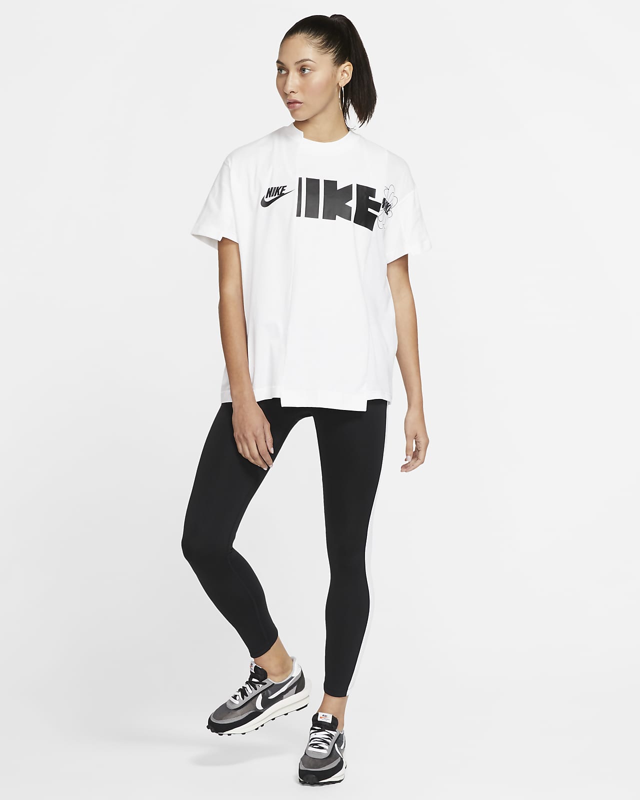 Nike sacai Tシャツ ハイブリッド  ホワイト M