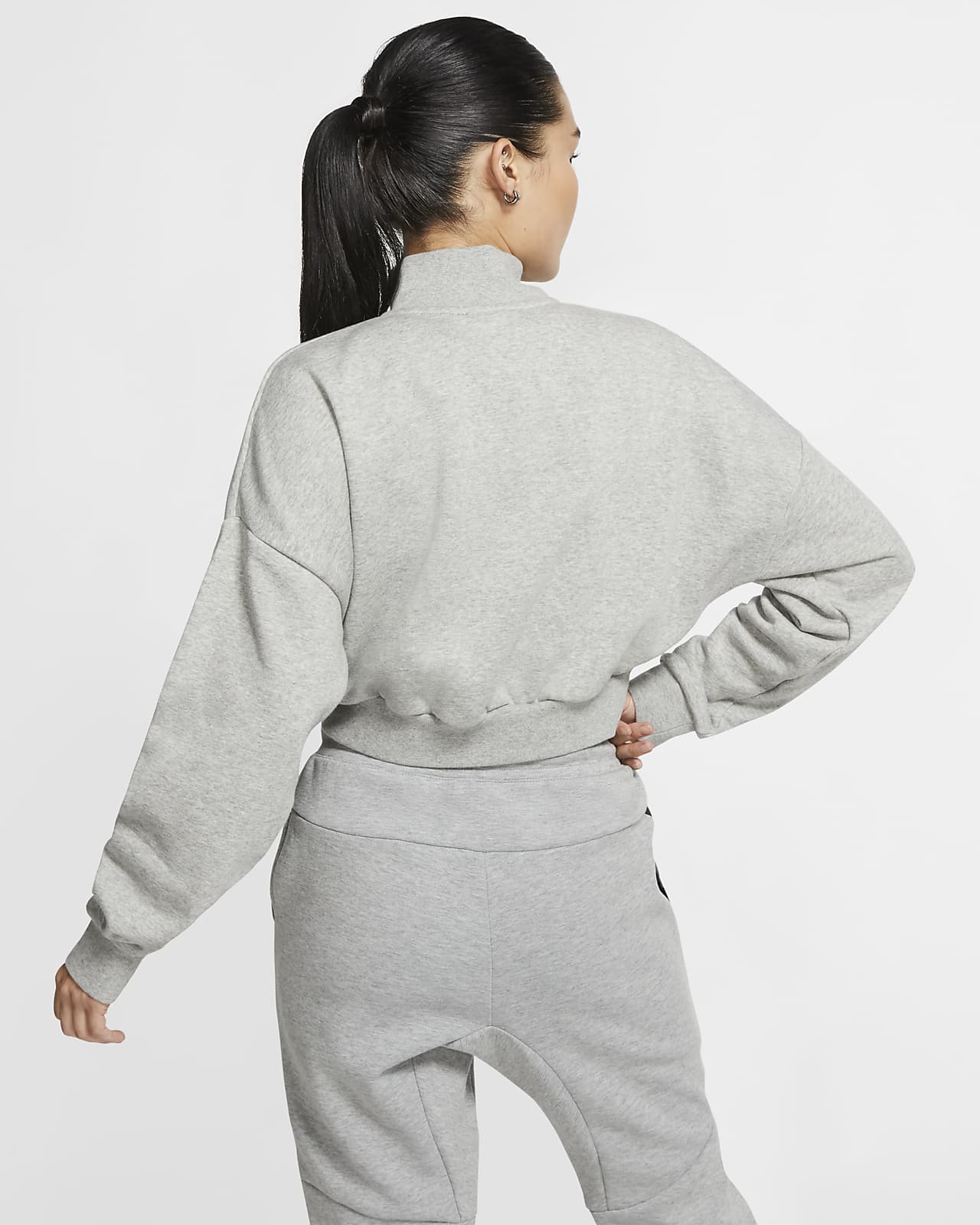 Fleece Long-Sleeve Crop Top. Nike LU