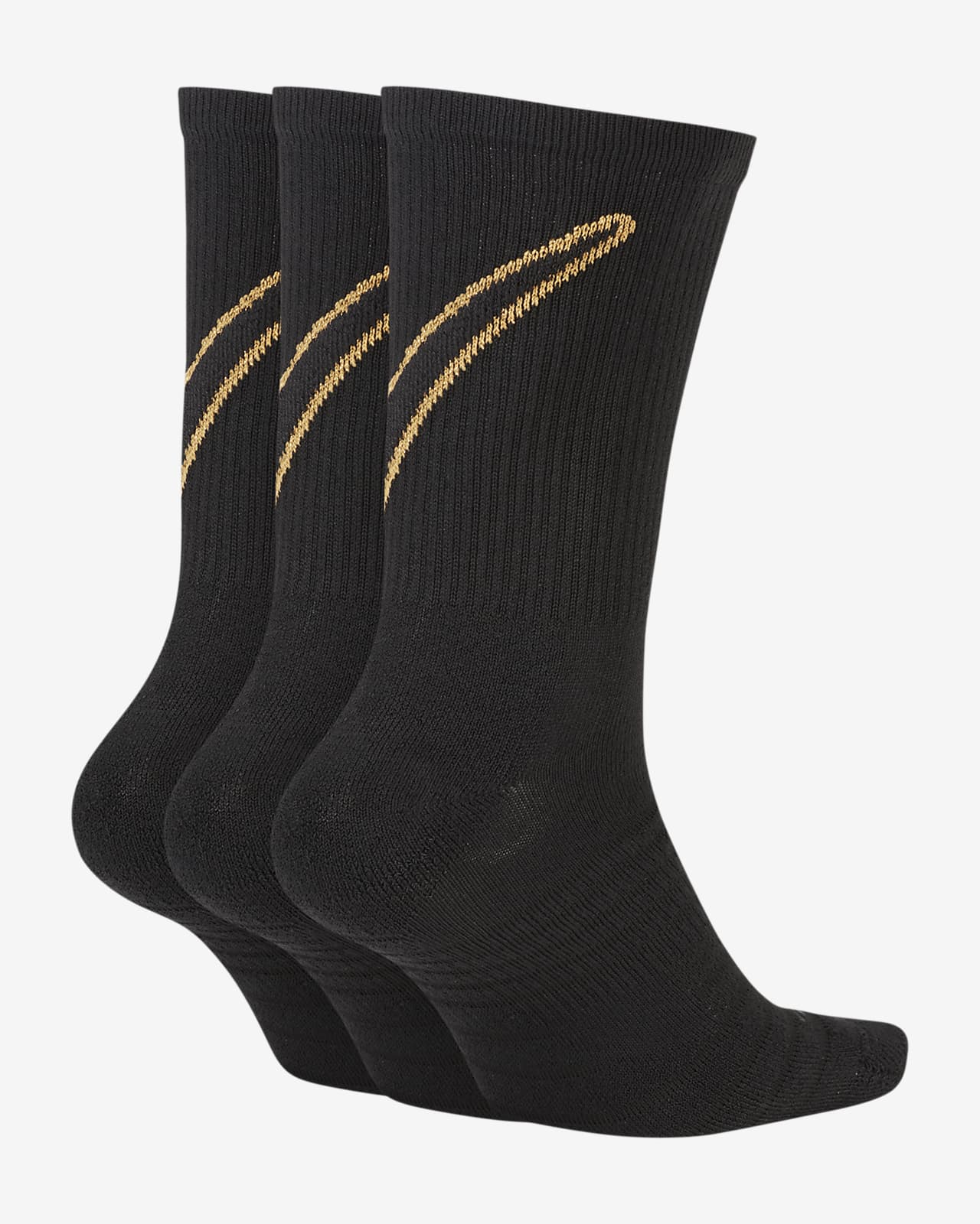 black and gold socks nike