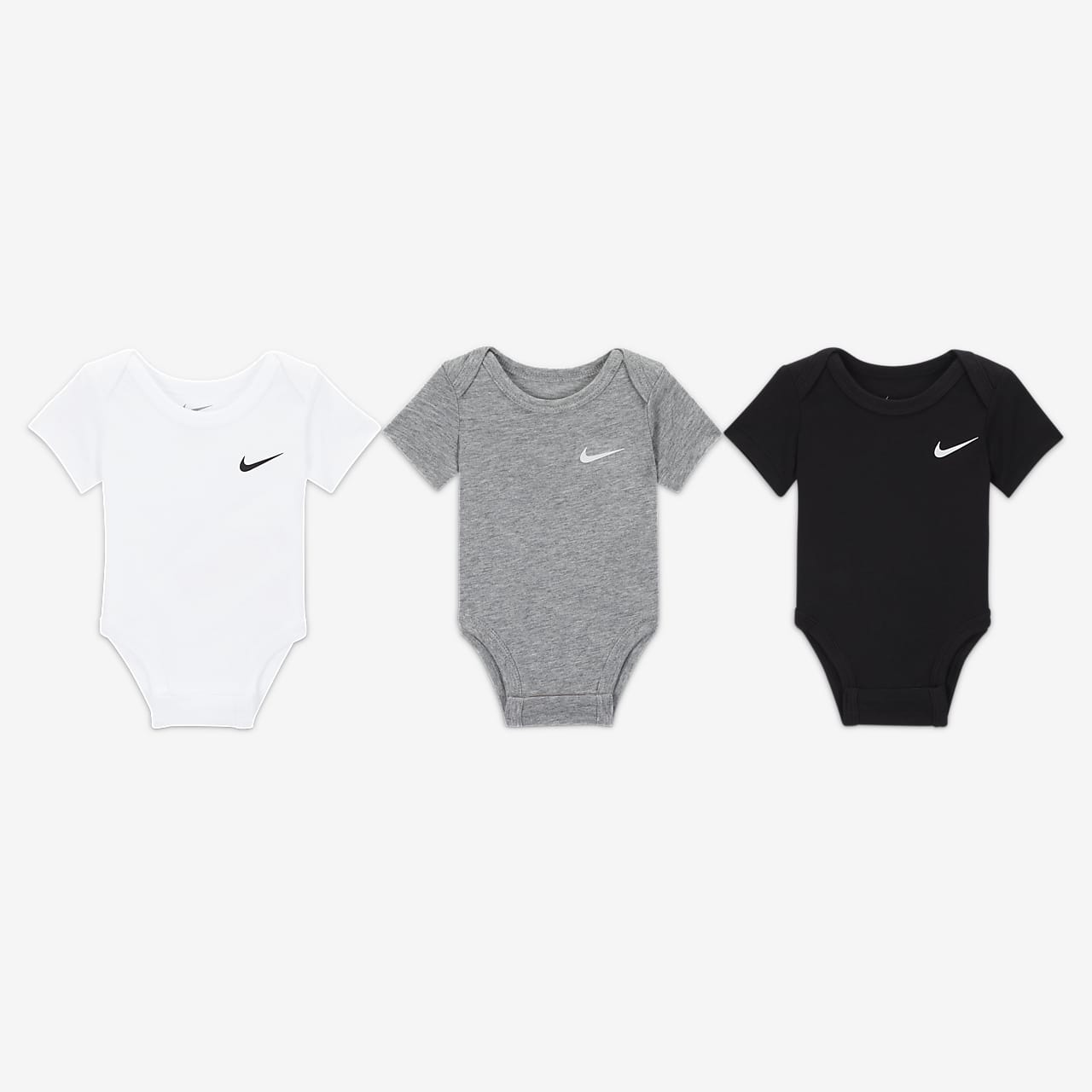 Nike-body til babyer (3-6 M) med Swoosh (pakke med 3 stk.)