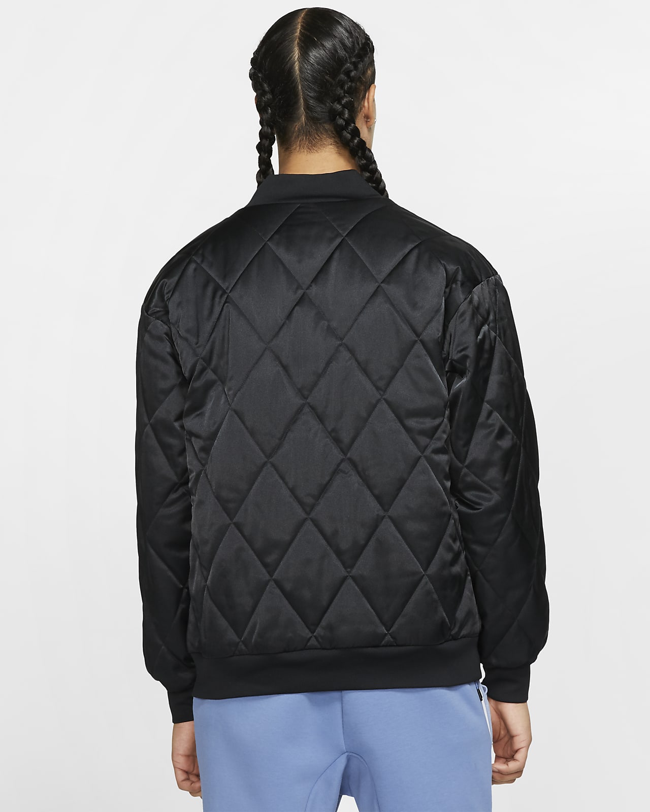 nike air quilted satin jacket