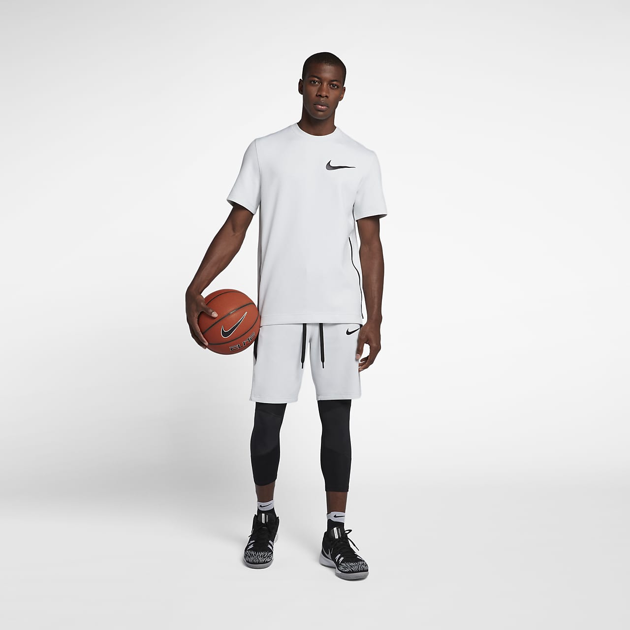  Nike Pro Dry 3/4 Basketball Tights Black/Black SM