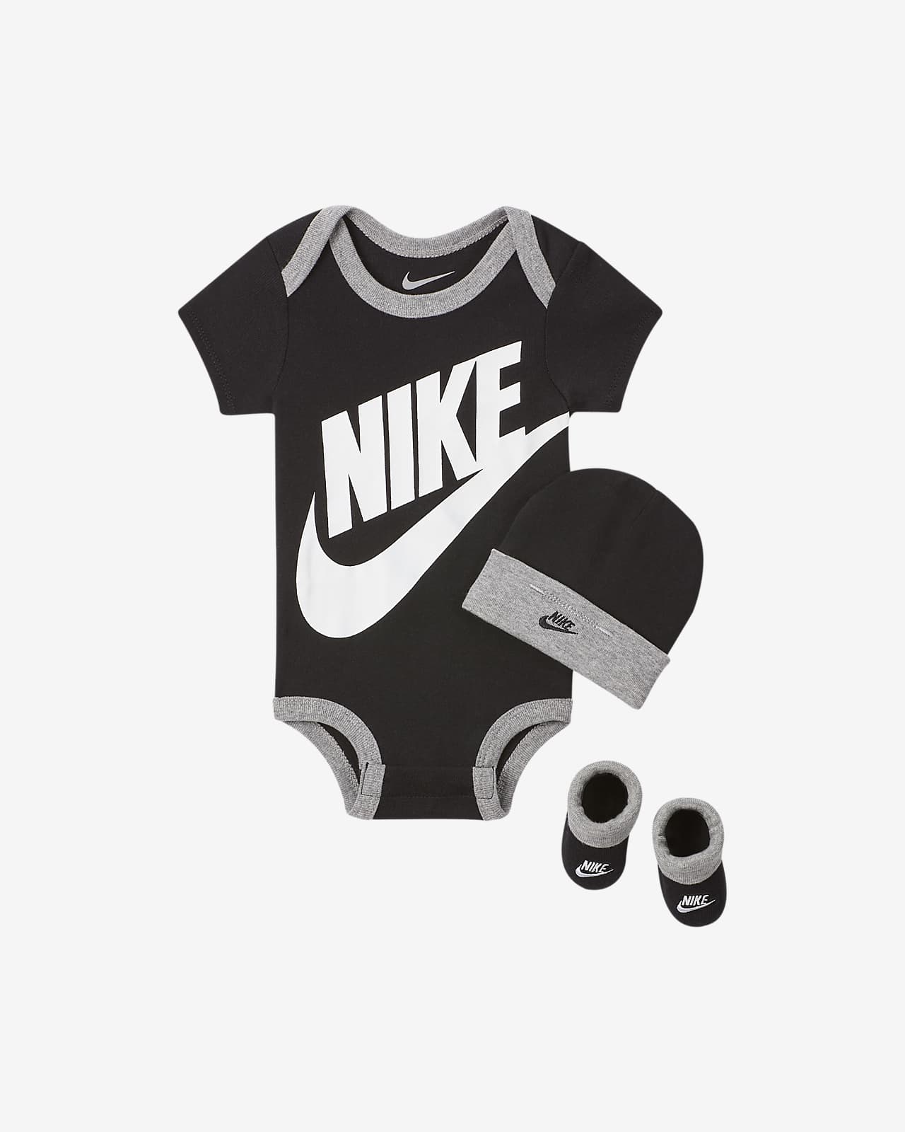 Nike Baby (0-6M) Bodysuit, Hat and 