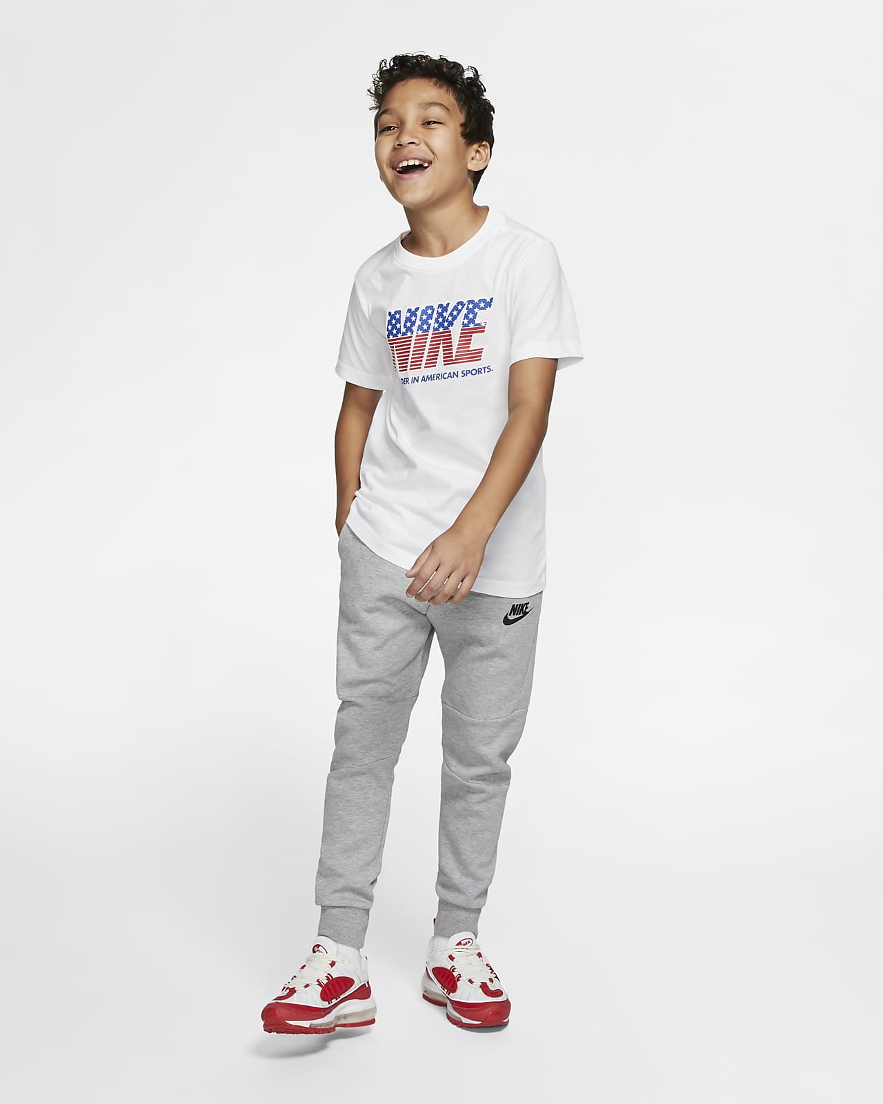 Nike, Shirts & Tops, Boys Nike Sportswear Backwards K Big Logo Pinstripe  Baseball T Shirt Sz Xl White