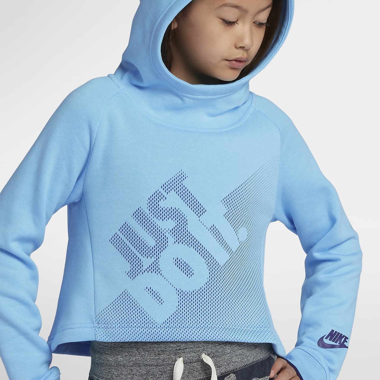 nike cropped pullover hoodie