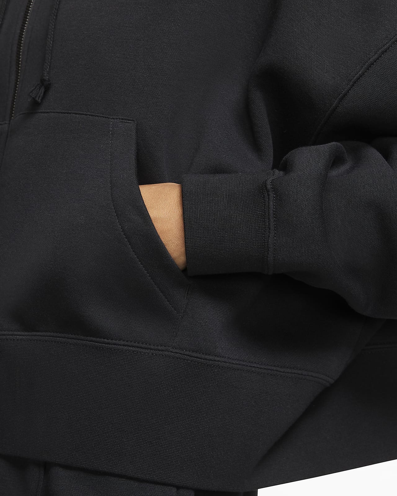 nike essential fleece oversized zip through hoody