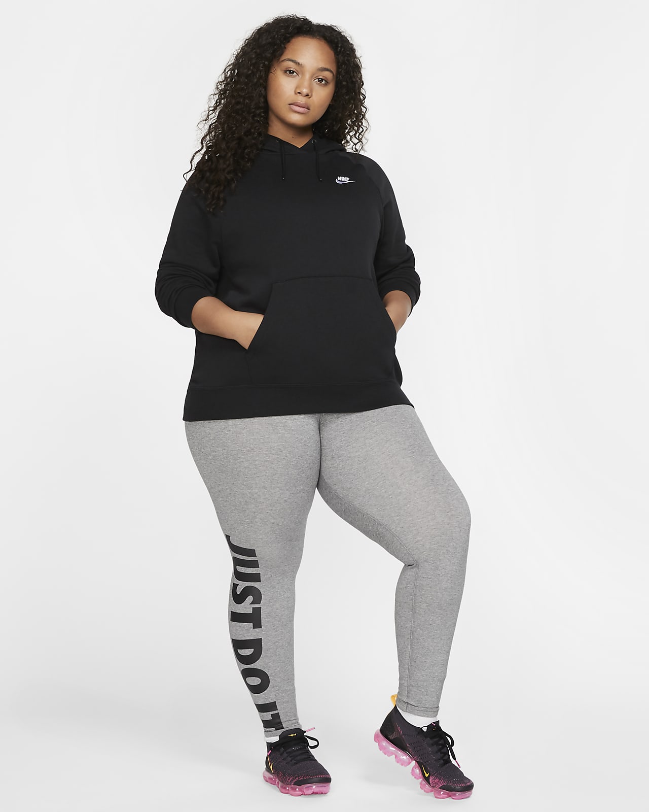 Nike Sportswear Essential Women's Fleece Pullover Hoodie (Plus Size ...