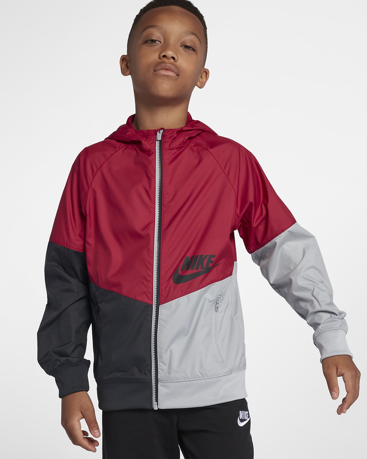 Nike Sportswear Windrunner hettejakke til store barn (gutt)