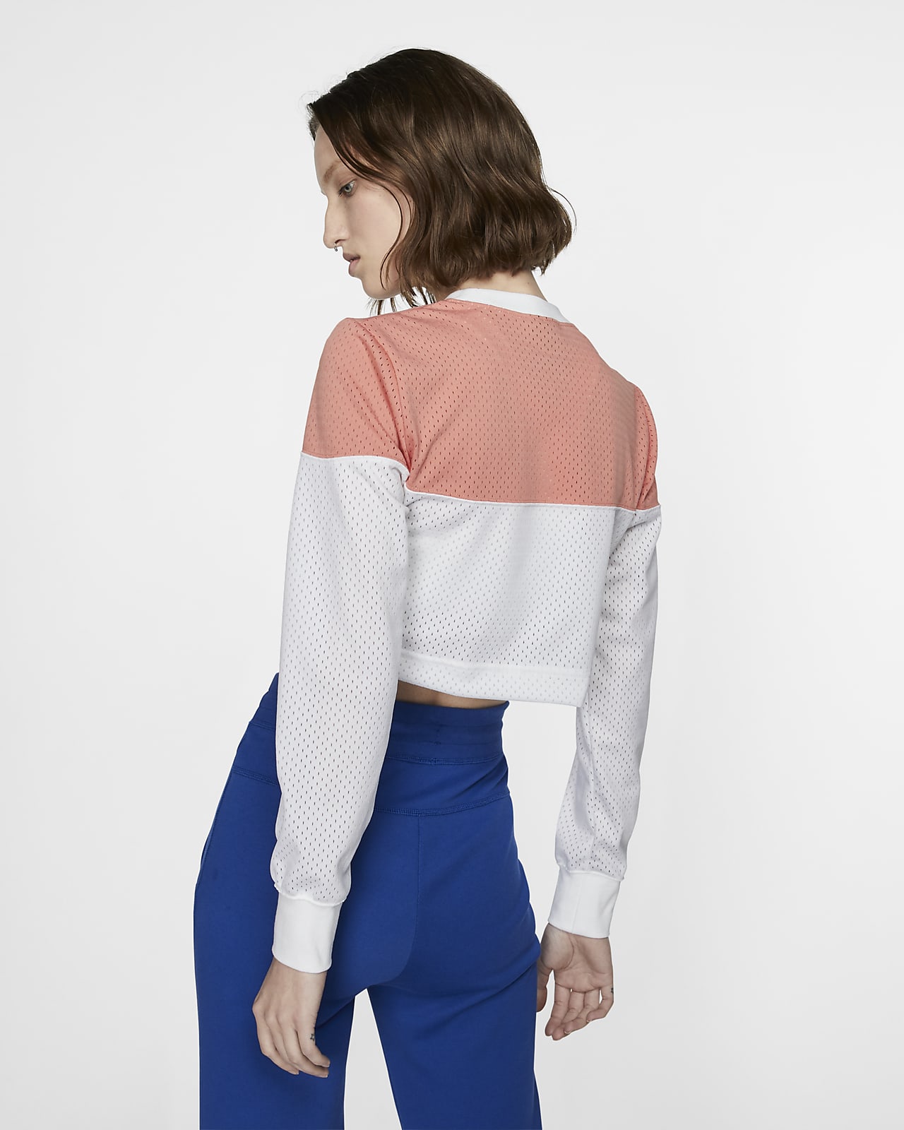 sweat nike femme sportswear heritage crew mesh sweat nike femme sportswear heritage crew mesh