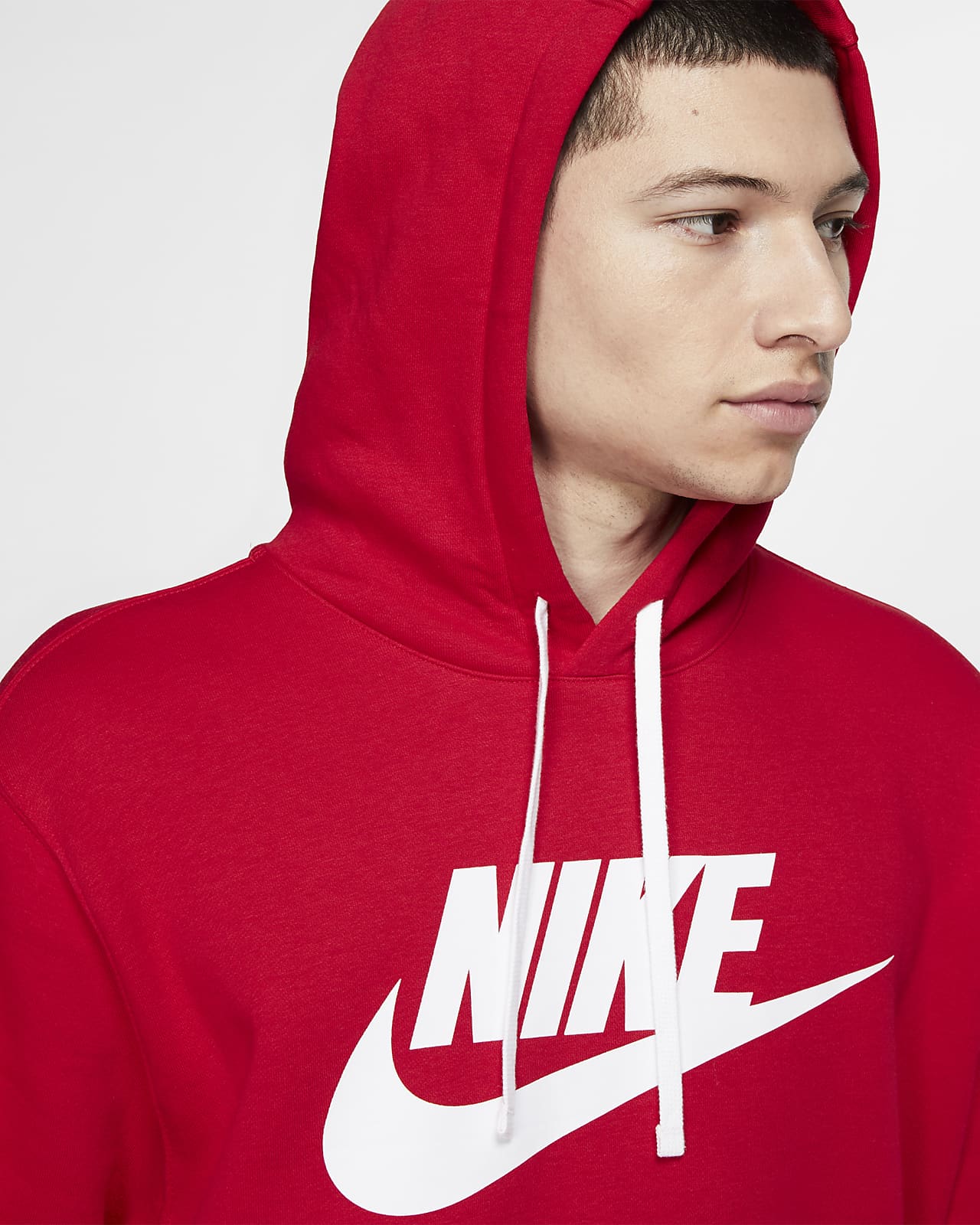 nike sportswear club fleece red hoodie