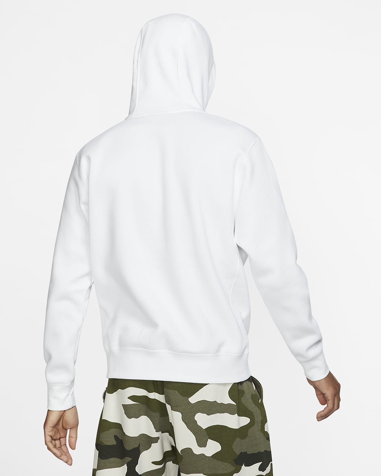Sale > men's nike sportswear club fleece pullover hoodie white > in stock
