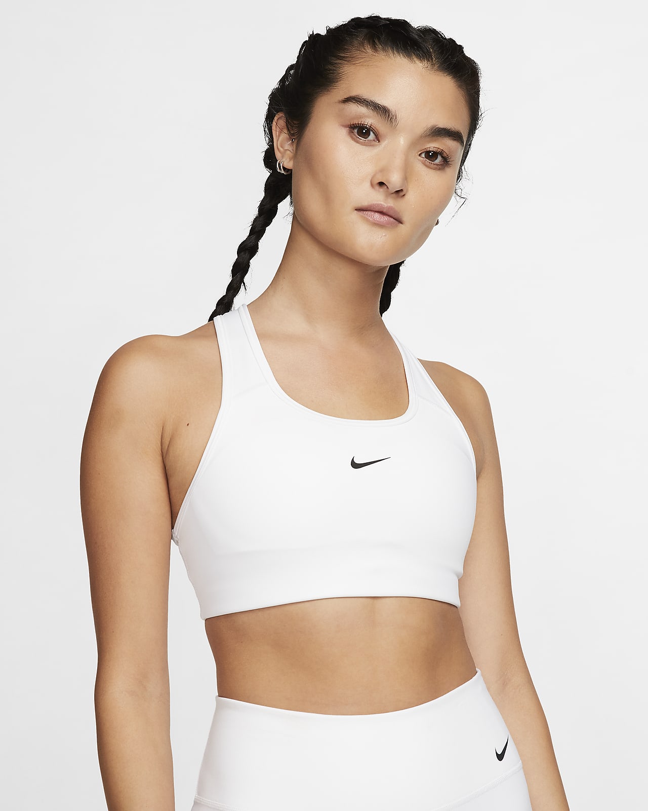 Nike Dri-FIT Swoosh Sport-BH mit mittlerem Halt und einteiligem Polster für Damen