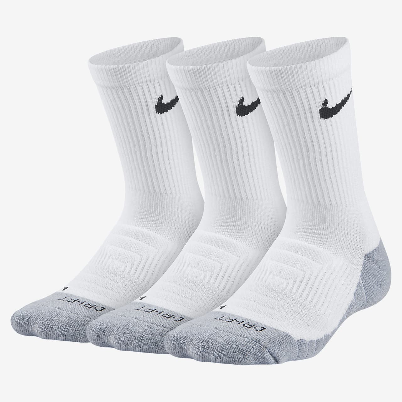 nike cushioned socks white