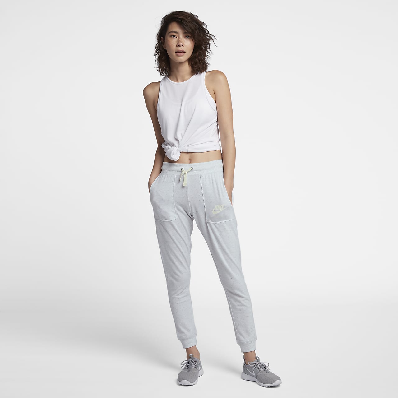 Nike Sportswear Gym Vintage Women's Capris Grey Size Medium