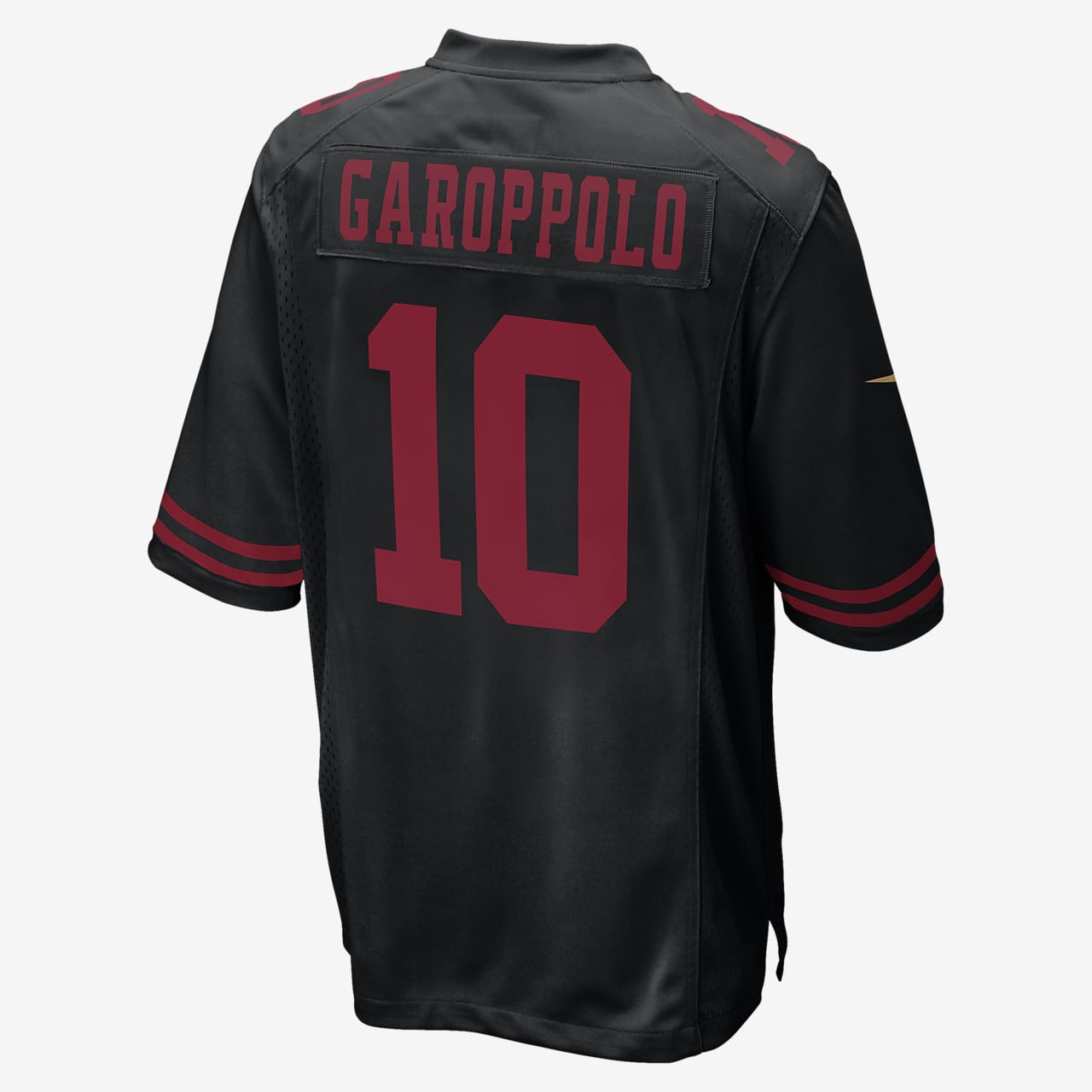 black and red niners jersey