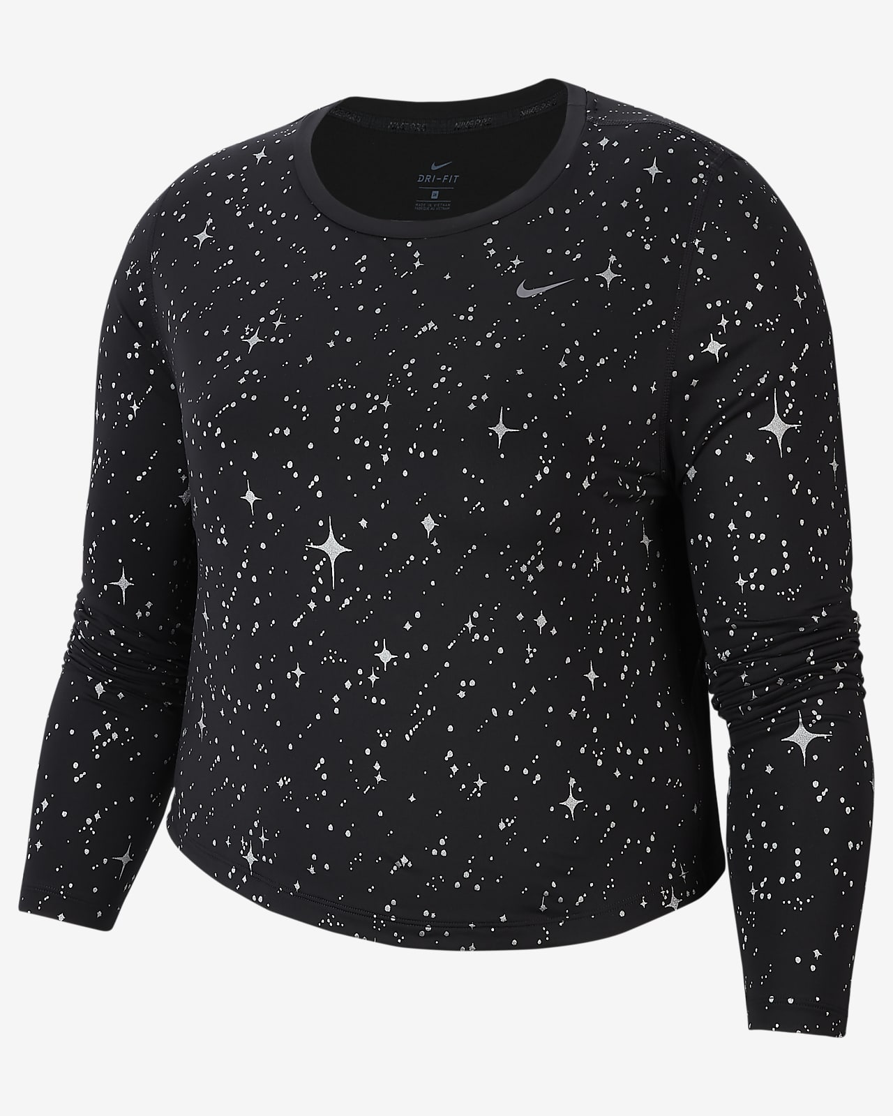 nike sportswear rally women's print metallic crew