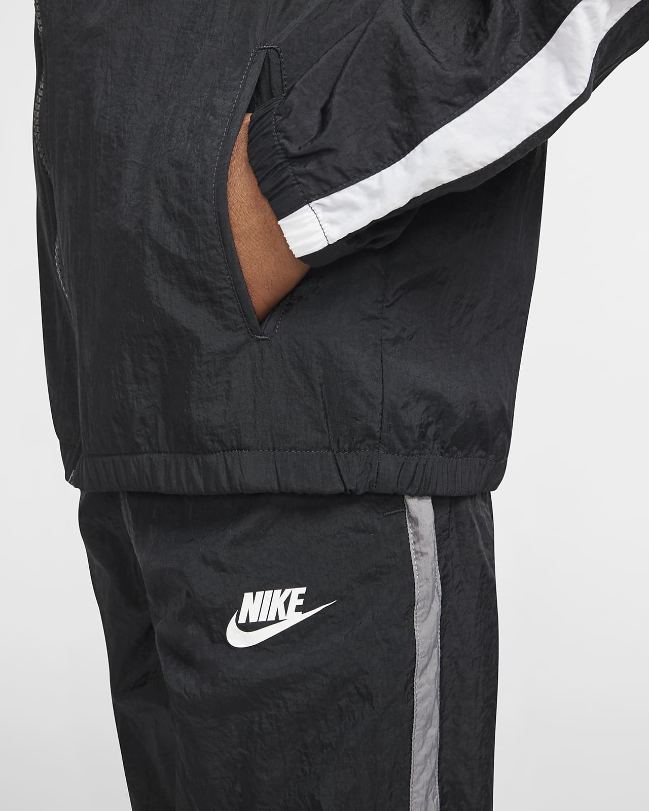 grey nike woven tracksuit