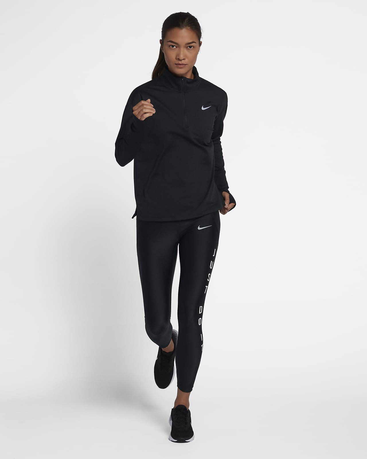 nike women's element half zip long sleeve shirt