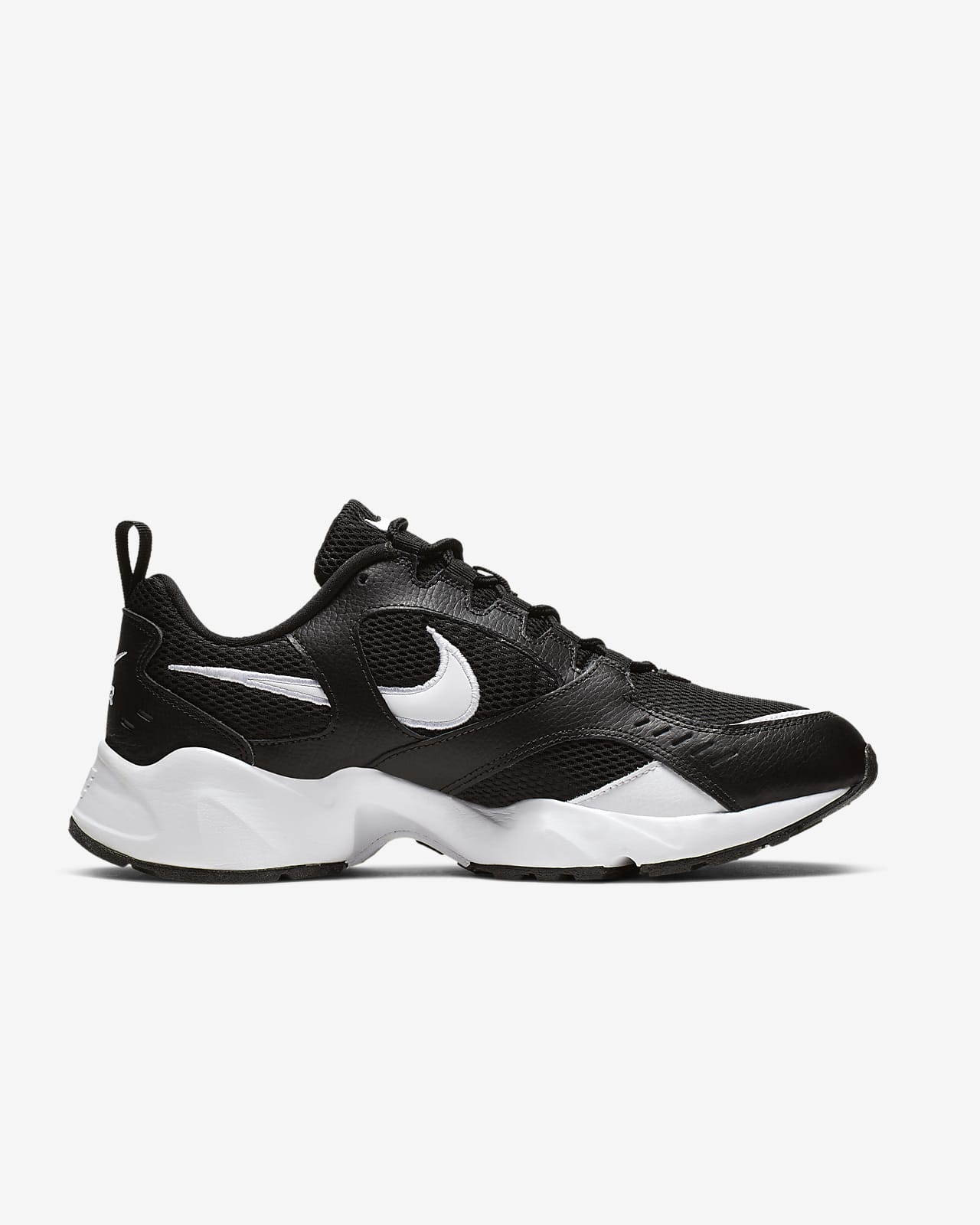 nike air heights white and black