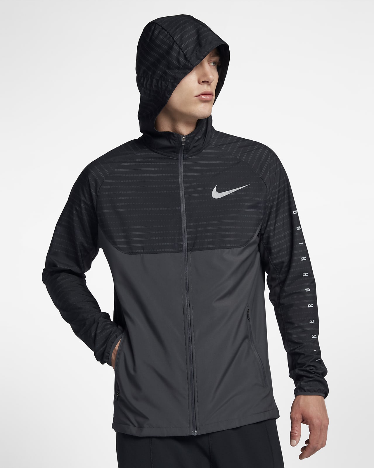 nike essential hooded running jacket