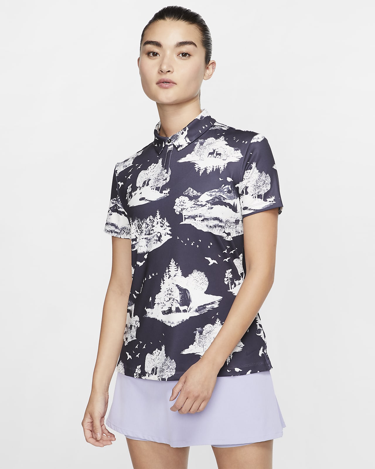 patterned polo shirts womens
