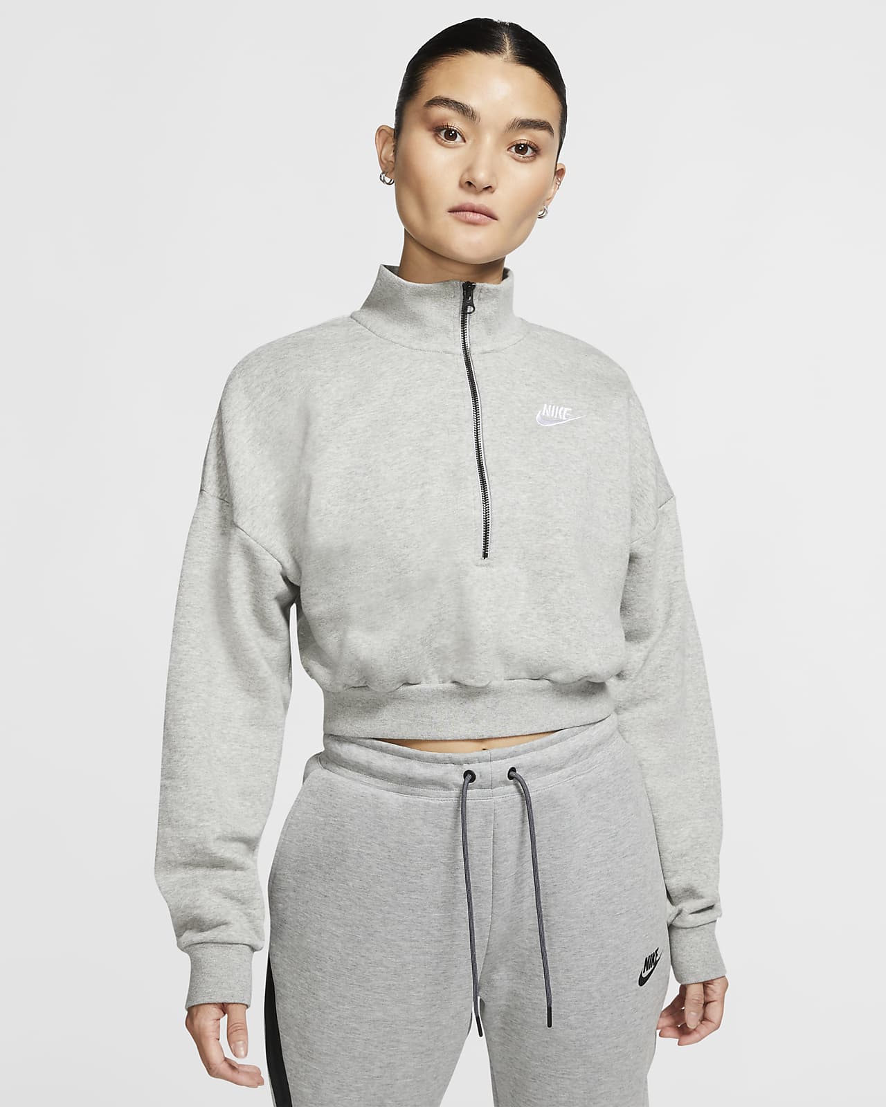 Fleece Long-Sleeve Crop Top. Nike AE