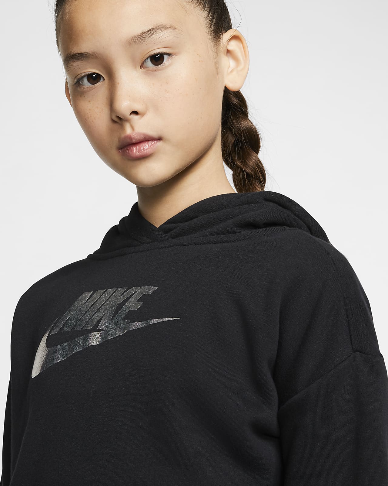 Nike Sportswear Older Kids' (Girls') Cropped Hoodie. Nike AE