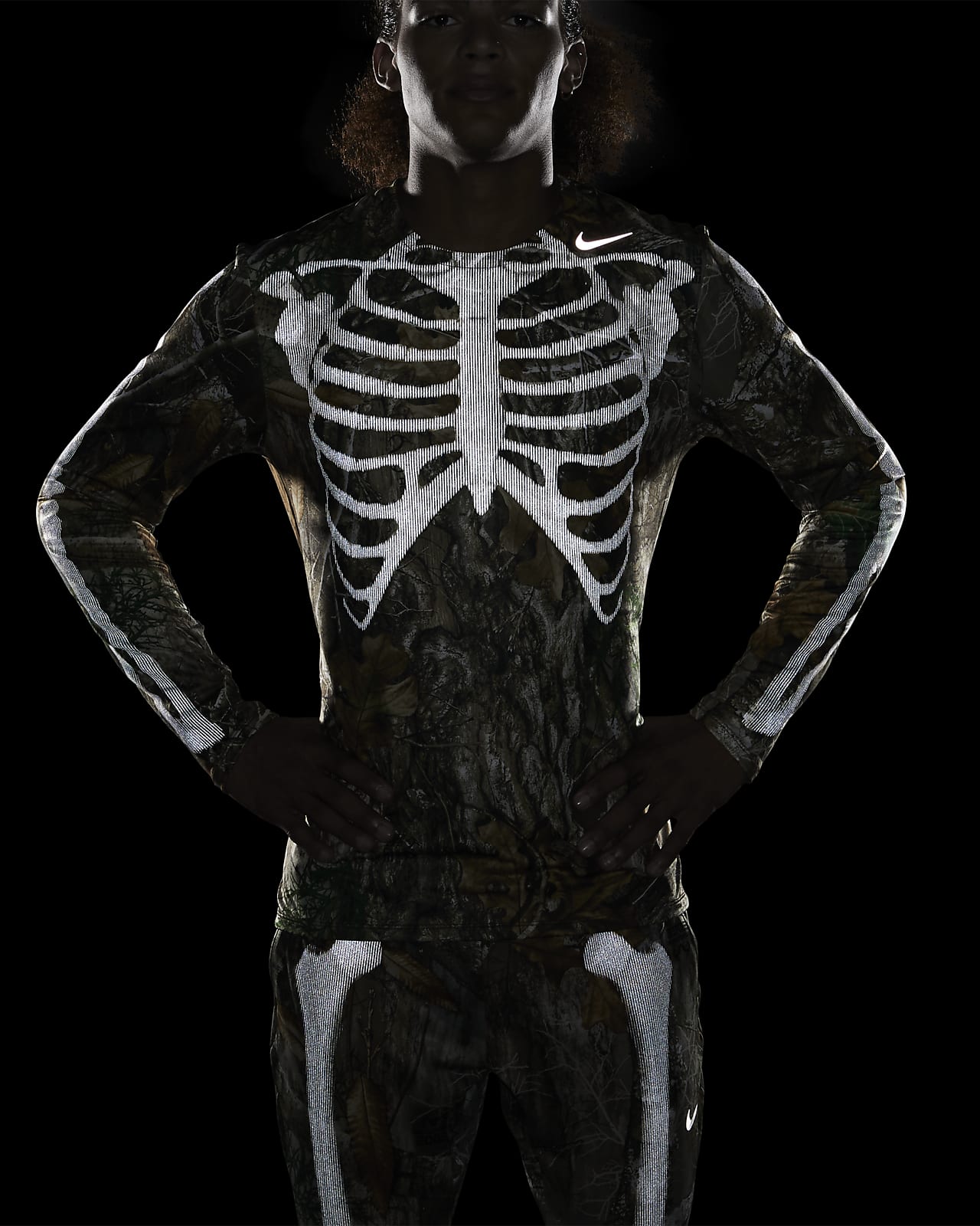 nike men's skeleton top black