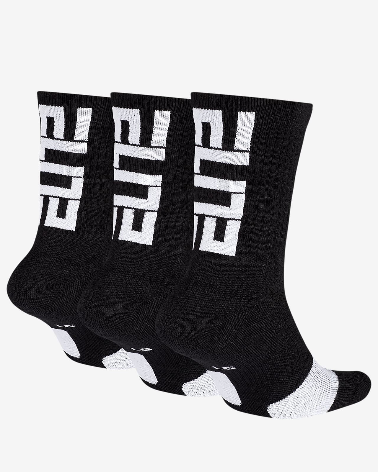 nike elite crew socks black