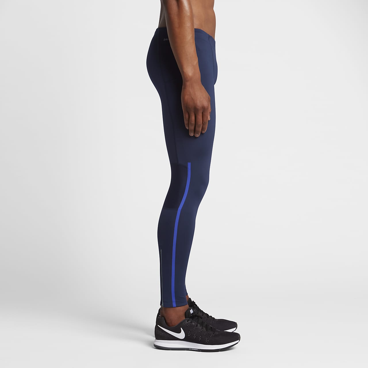 sport pakaian bawahan celana Nike Power Speed Running Tights Blue & Black  Legging Pants