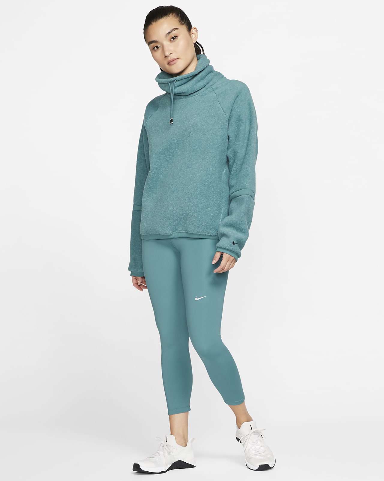 Långärmad träningströja i fleece Nike Therma för kvinnor Långärmad träningströja i fleece Nike Therma för kvinnor