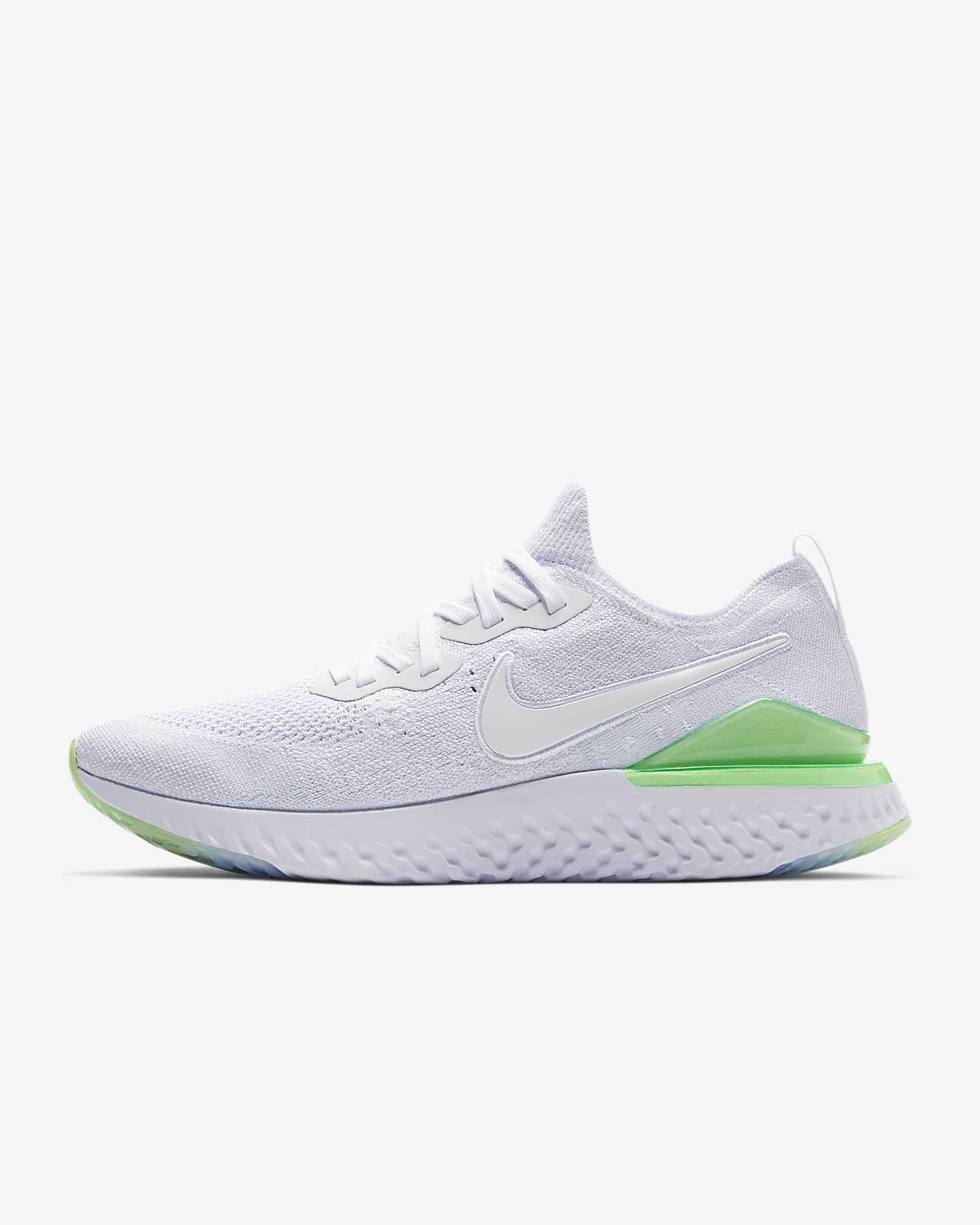 nike running epic react flyknit trainers in triple white nike running epic react flyknit trainers in triple white