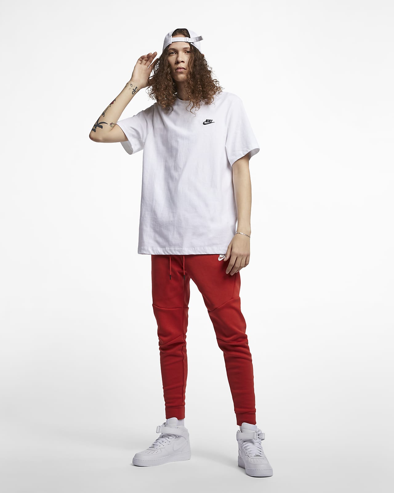 red and white nike shirt mens