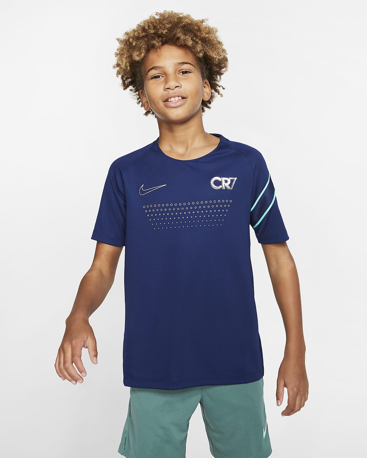 Nike Dri-FIT CR7 Older Kids' Short-Sleeve Football Top. Nike SG
